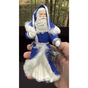 Santa Claus Limited Porcelain Father Christmas Cobalt Blue Ornament No Box -LO11